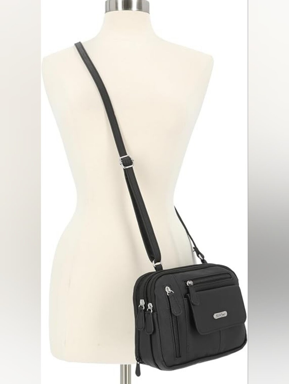Multisac Faux Leather/Nylon Blend Crossbody KM1649/99LI (AVAILABLE InBLACK ONLY) - Picture 2 of 4